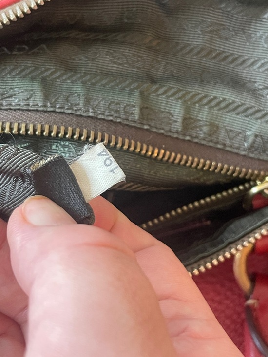 Prada Red Pebbled Leather Shoulder Bag with Gold Hardware - Picture 16 of 16